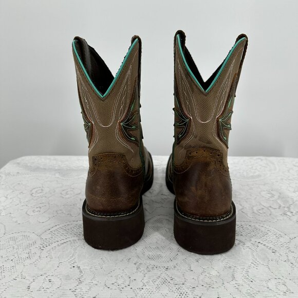 Women's Leather Justin Cowboy Western Boots sz 11B - Picture 2 of 10